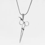 Pendentif collier ciseaux en argent