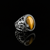 Bague serpent - argent sterling 925 avec oeil de tigre