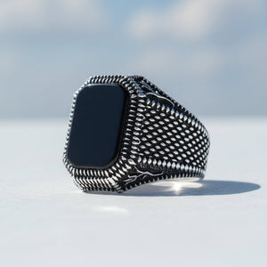  Herenring Met Onyx Steen