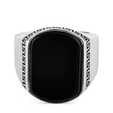 Chevalière argent onyx homme LMR368