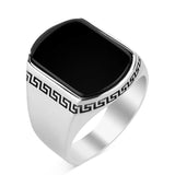 Chevalière argent onyx homme LMR368
